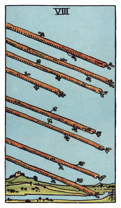 Eight of Wands Tarot Card