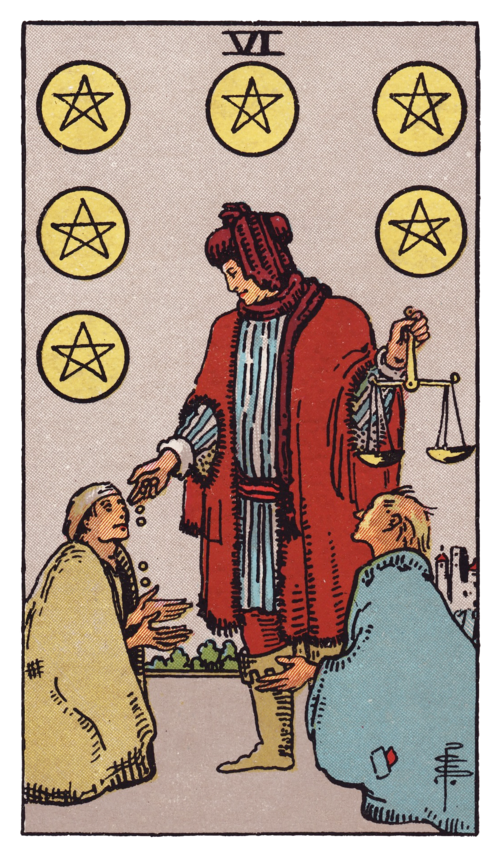 Six of Pentacles Tarot Card